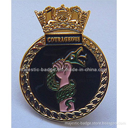 Brass Die Struck & Gold Plating Lapel Pin (MJ-PIN-085)